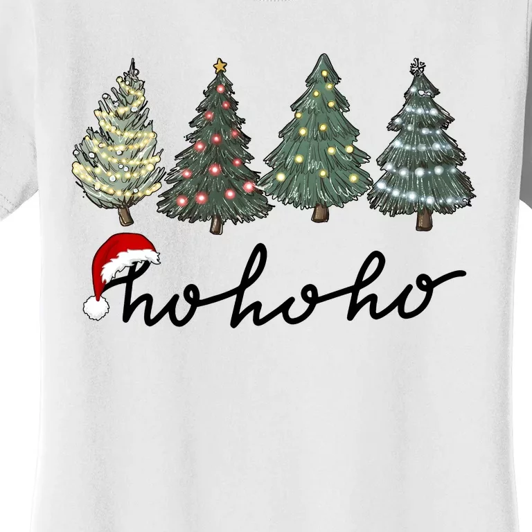 Ho Ho Ho Green Tree Christmas Tis The Season Women's T-Shirt