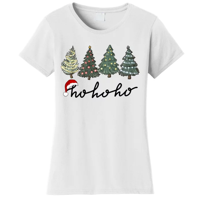 Ho Ho Ho Green Tree Christmas Tis The Season Women's T-Shirt