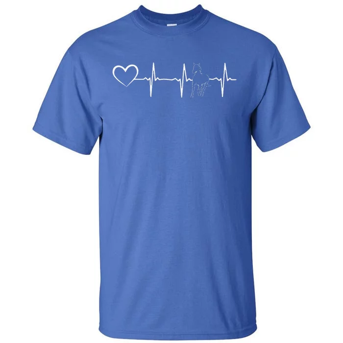 Horse Heartbeat Horse Riding Horse Heartline Horse Tall T-Shirt