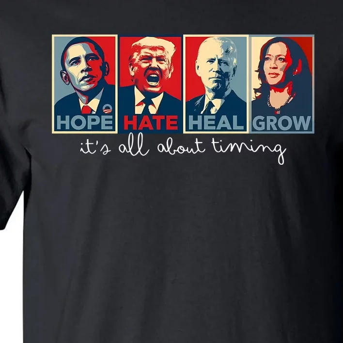 Hope Hate Heal Grow ItS All About Timing Tall T-Shirt