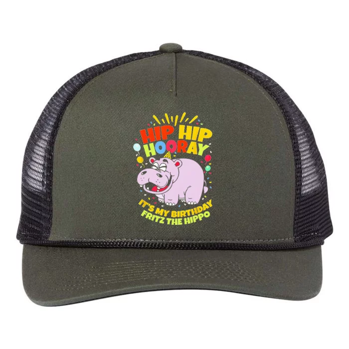 Hip Hip Hooray Its My Birthday Fritz The Hippo Retro Rope Trucker Hat Cap