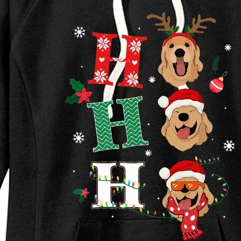 Ho Ho Ho Retrievers Golden Xmas Outfit Christmas Costume Women's Fleece Hoodie