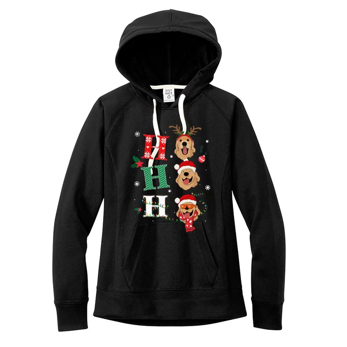 Ho Ho Ho Retrievers Golden Xmas Outfit Christmas Costume Women's Fleece Hoodie