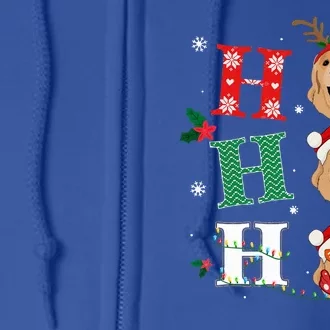 Ho Ho Ho Retrievers Golden Xmas Outfit Christmas Costume Full Zip Hoodie