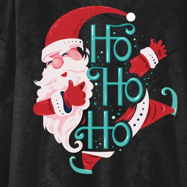 Ho Ho Ho Dabbing Santa Hooded Wearable Blanket