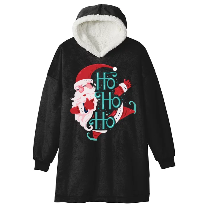 Ho Ho Ho Dabbing Santa Hooded Wearable Blanket