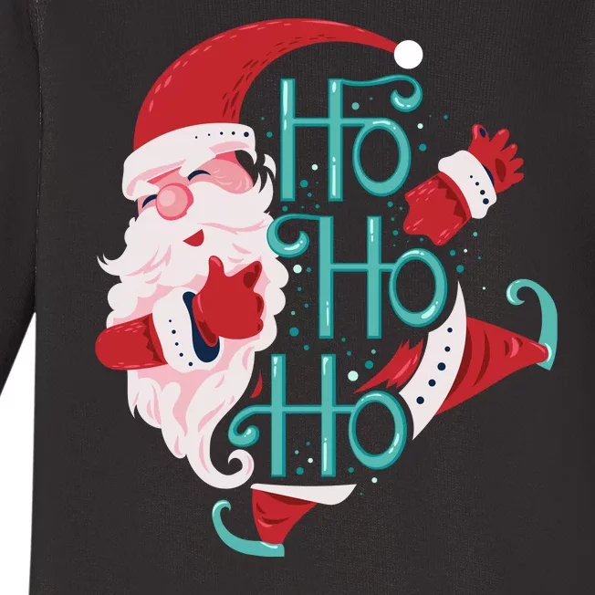 Ho Ho Ho Dabbing Santa Baby Long Sleeve Bodysuit