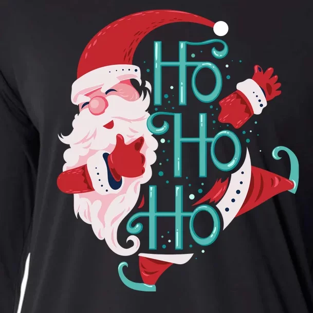 Ho Ho Ho Dabbing Santa Cooling Performance Long Sleeve Crew