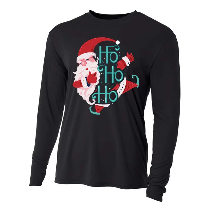 Ho Ho Ho Dabbing Santa Cooling Performance Long Sleeve Crew