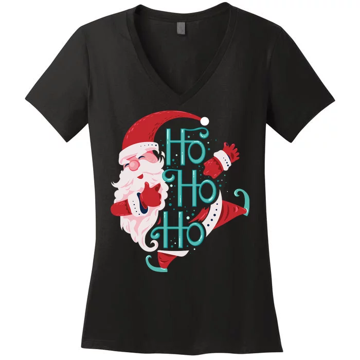 Ho Ho Ho Dabbing Santa Women's V-Neck T-Shirt