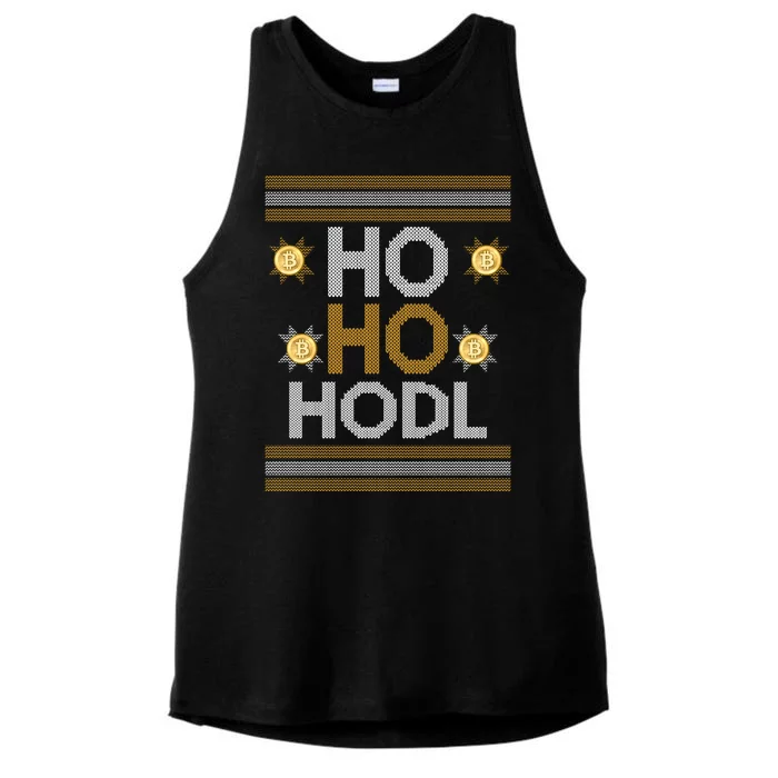 Ho Ho Hodl Crypto Currency Ugly Christmas Ladies Tri-Blend Wicking Tank