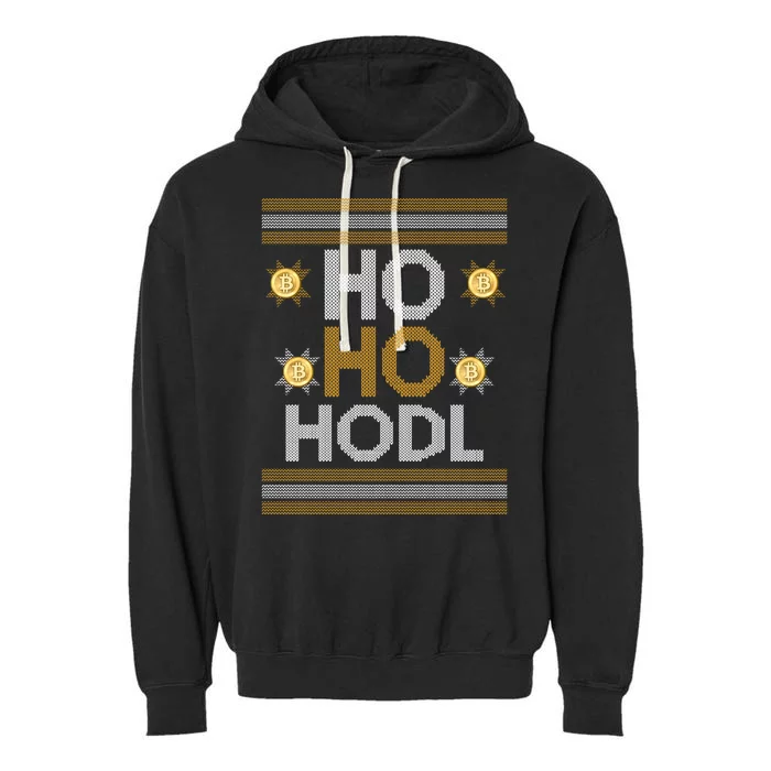 Ho Ho Hodl Crypto Currency Ugly Christmas Garment-Dyed Fleece Hoodie