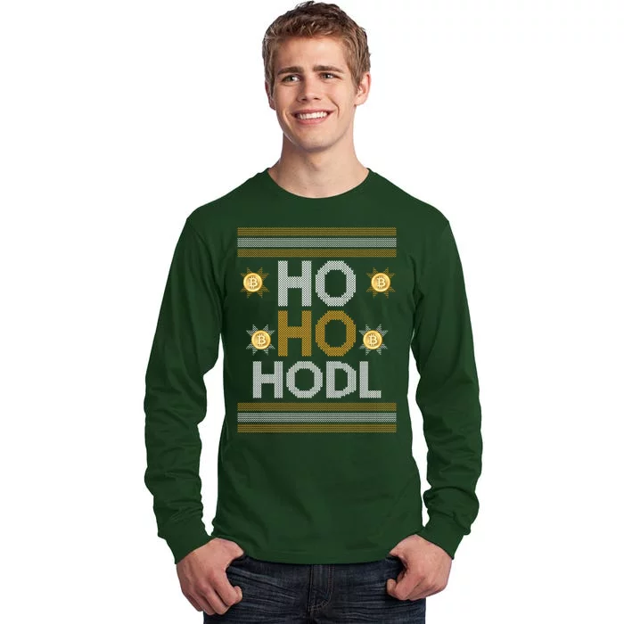 Ho Ho Hodl Crypto Currency Ugly Christmas Tall Long Sleeve T-Shirt