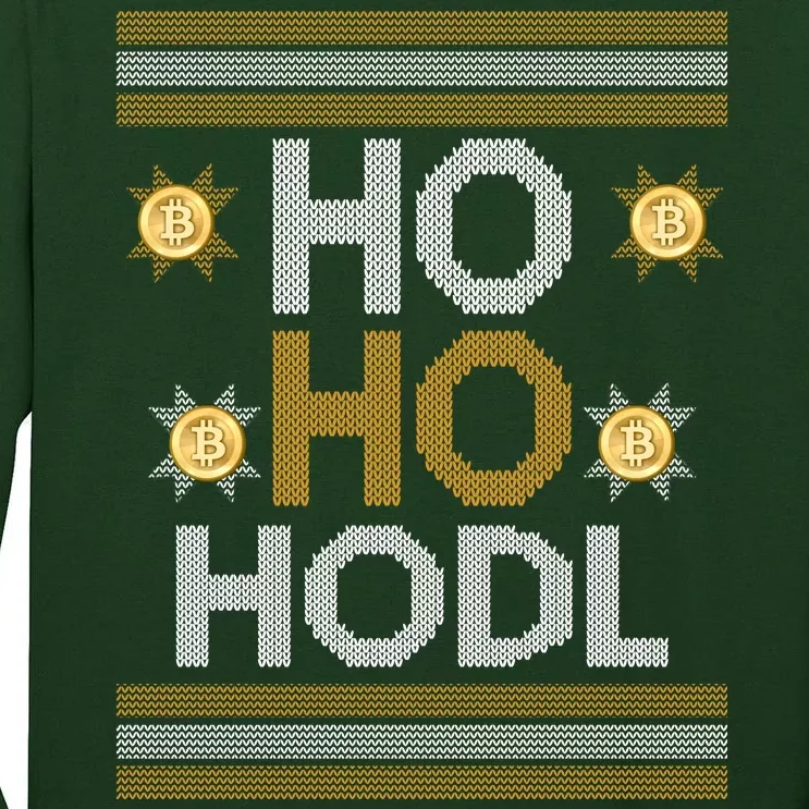 Ho Ho Hodl Crypto Currency Ugly Christmas Tall Long Sleeve T-Shirt