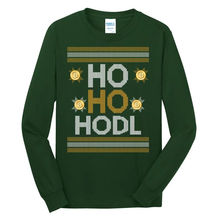 Ho Ho Hodl Crypto Currency Ugly Christmas Tall Long Sleeve T-Shirt