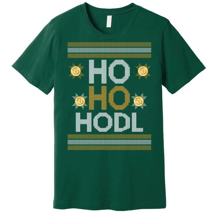 Ho Ho Hodl Crypto Currency Ugly Christmas Premium T-Shirt