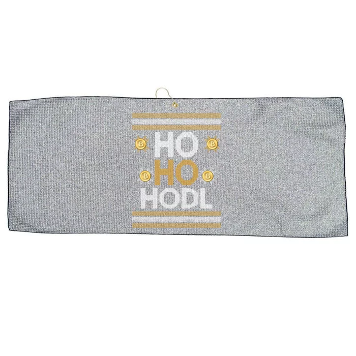 Ho Ho Hodl Crypto Currency Ugly Christmas Large Microfiber Waffle Golf Towel