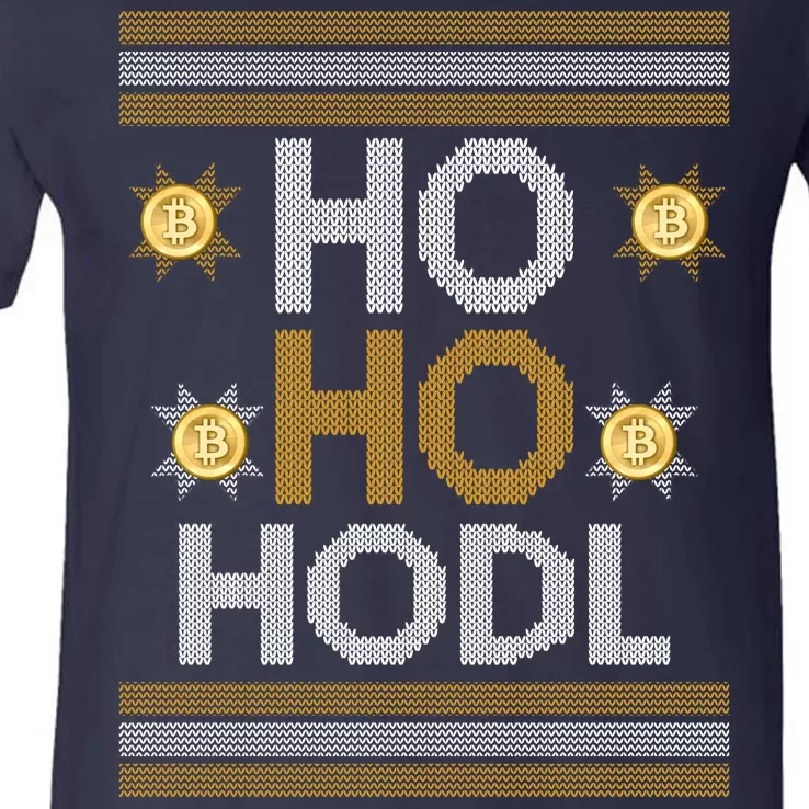 Ho Ho Hodl Crypto Currency Ugly Christmas V-Neck T-Shirt