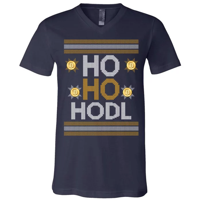 Ho Ho Hodl Crypto Currency Ugly Christmas V-Neck T-Shirt