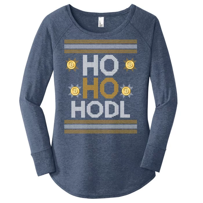 Ho Ho Hodl Crypto Currency Ugly Christmas Women's Perfect Tri Tunic Long Sleeve Shirt