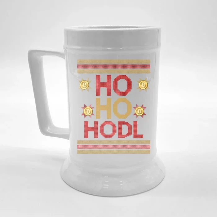 Ho Ho Hodl Crypto Currency Ugly Christmas Front & Back Beer Stein