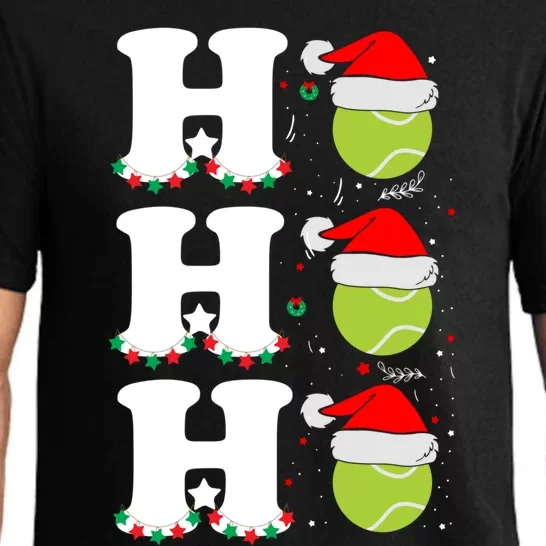 Ho Ho Ho Christmas Tennis Balls Santa's Hat Xmas Tennis Fan Gift Pajama Set