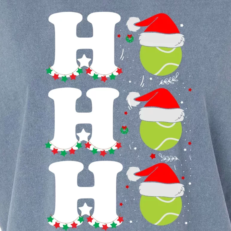 Ho Ho Ho Christmas Tennis Balls Santa's Hat Xmas Tennis Fan Gift Garment-Dyed Women's Muscle Tee