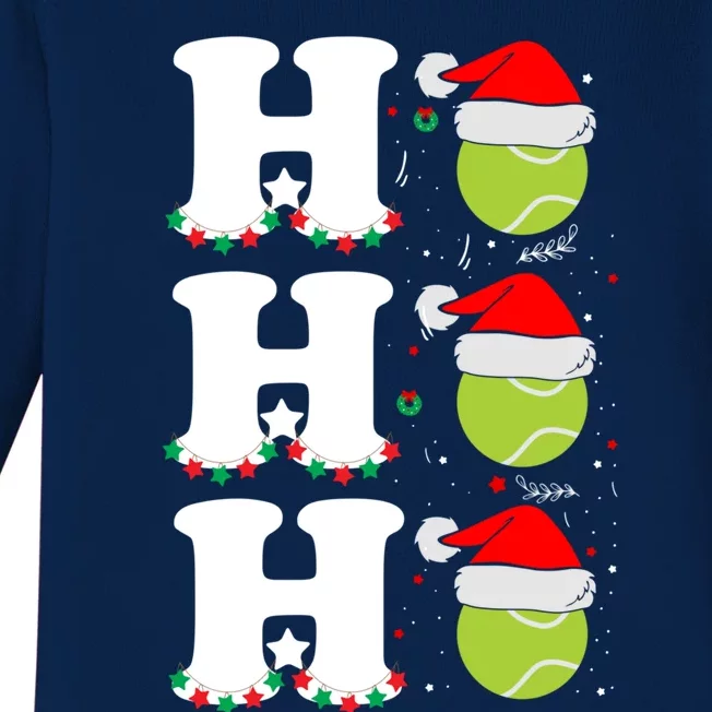 Ho Ho Ho Christmas Tennis Balls Santa's Hat Xmas Tennis Fan Gift Baby Long Sleeve Bodysuit