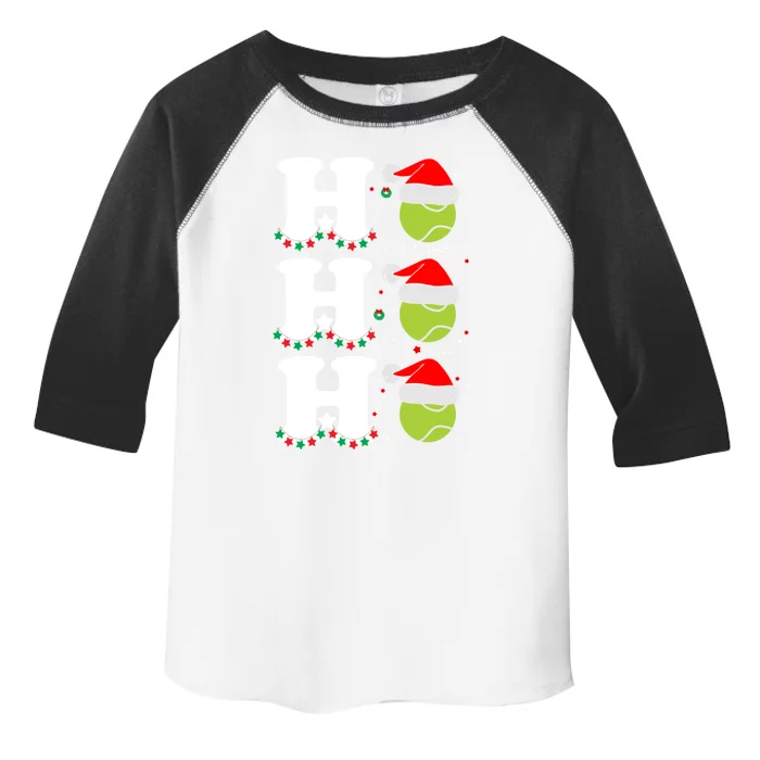 Ho Ho Ho Christmas Tennis Balls Santa's Hat Xmas Tennis Fan Gift Toddler Fine Jersey T-Shirt