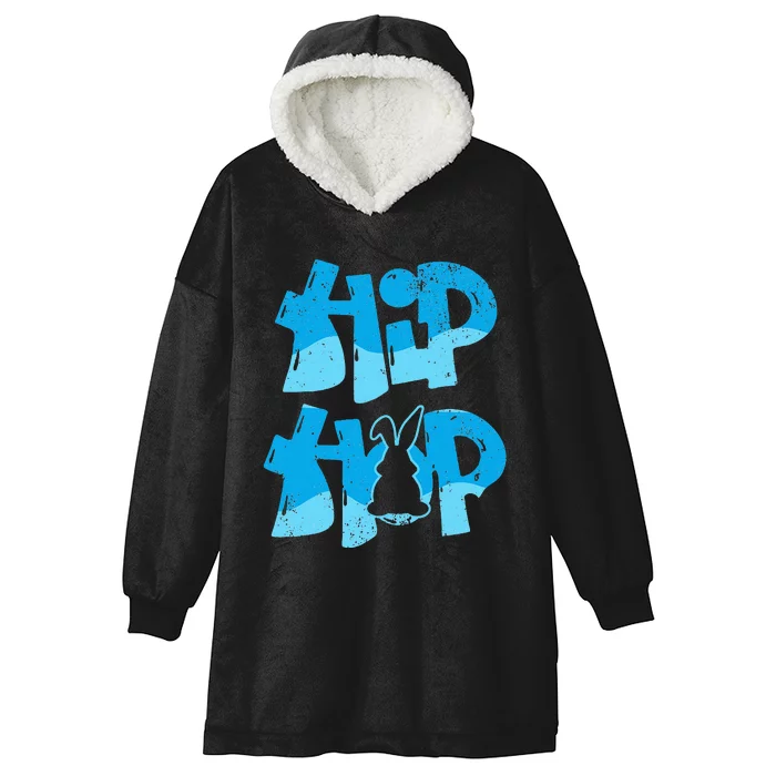 Hip Hop Happy Easter Bunny Day Hooded Wearable Blanket