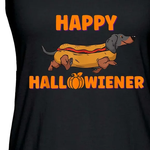 Happy Hallowiener Halloween Dachshund Dog Ladies Essential Flowy Tank