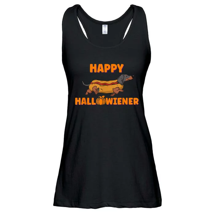 Happy Hallowiener Halloween Dachshund Dog Ladies Essential Flowy Tank