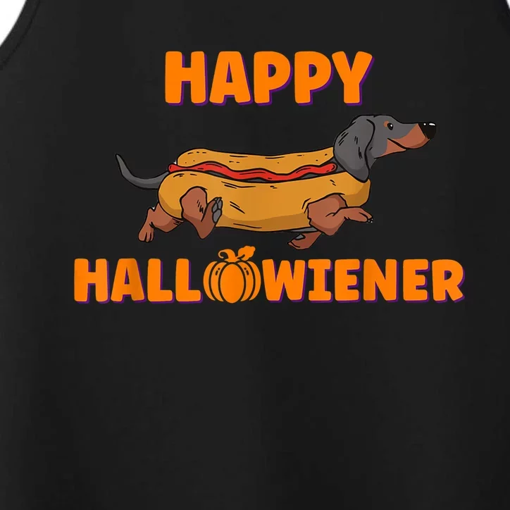 Happy Hallowiener Halloween Dachshund Dog Performance Tank