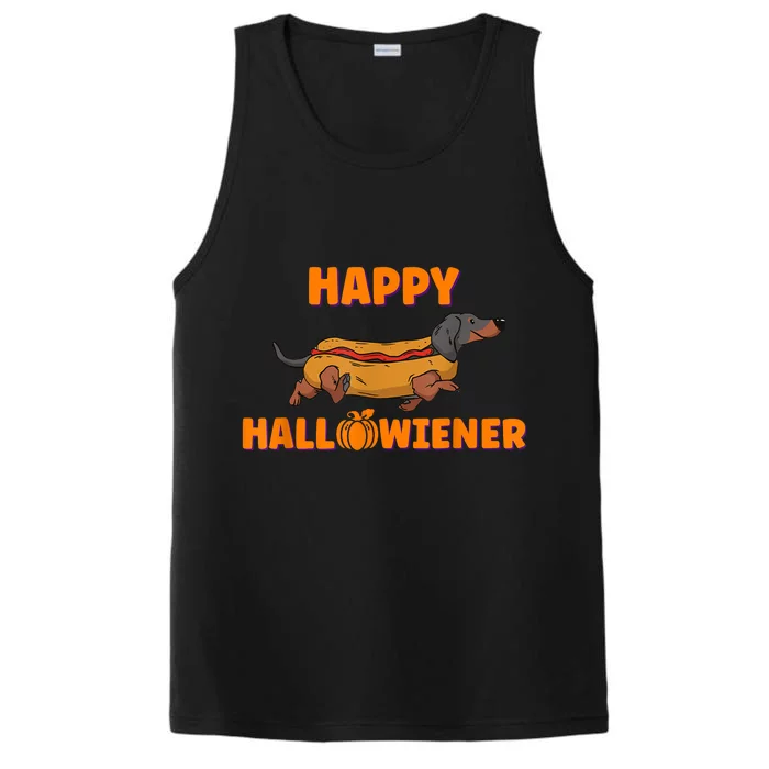 Happy Hallowiener Halloween Dachshund Dog Performance Tank