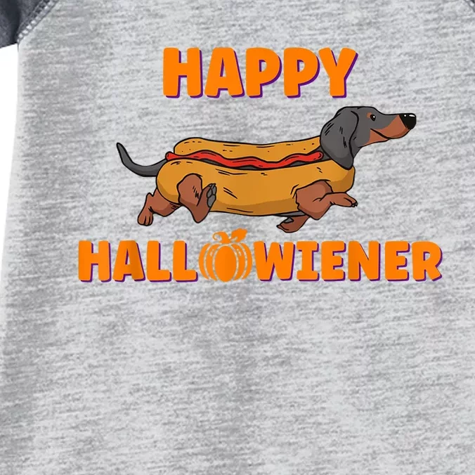 Happy Hallowiener Halloween Dachshund Dog Infant Baby Jersey Bodysuit