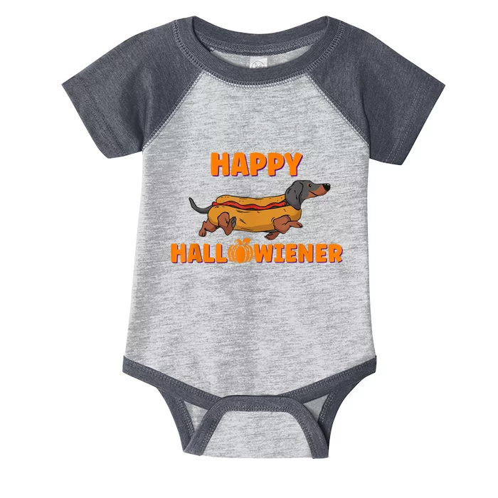 Happy Hallowiener Halloween Dachshund Dog Infant Baby Jersey Bodysuit