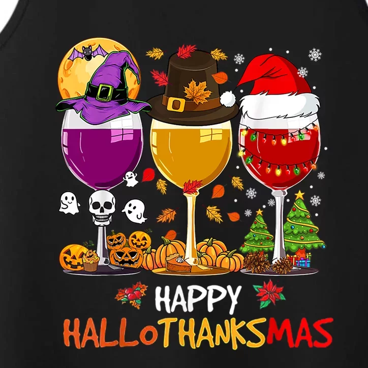 Happy Hallothanksmas Halloween Thanksgiving Xmas S Gift Performance Tank