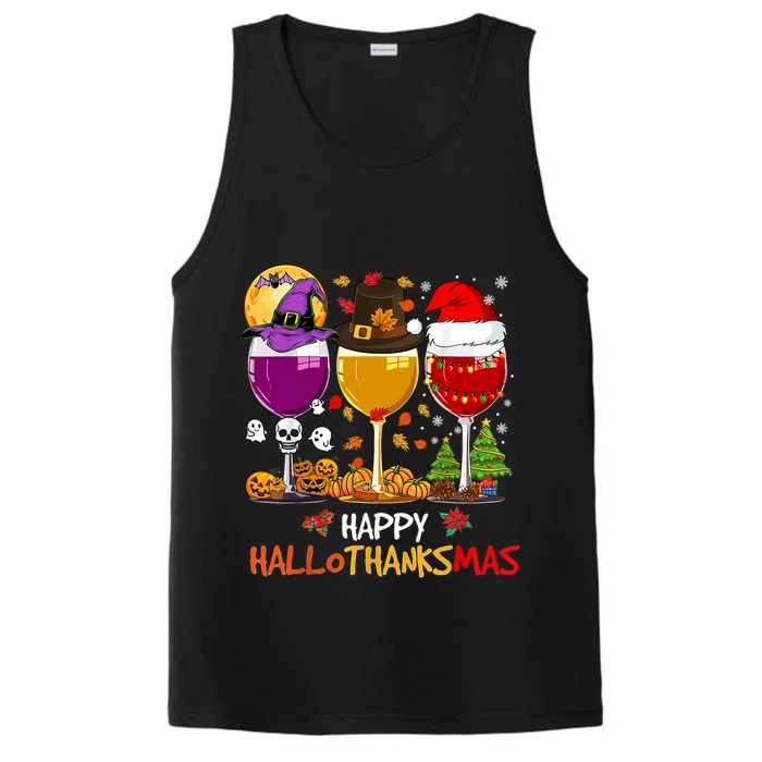 Happy Hallothanksmas Halloween Thanksgiving Xmas S Gift Performance Tank