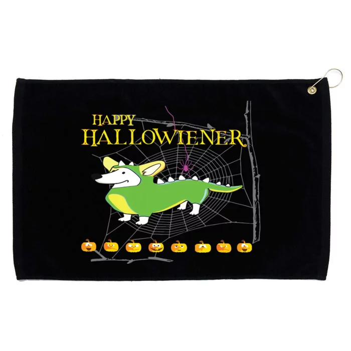 Halloween Happy Hallowiener Grommeted Golf Towel