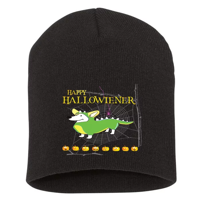 Halloween Happy Hallowiener Short Acrylic Beanie