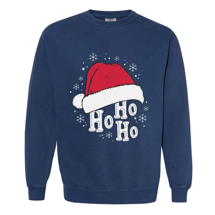 Ho Ho Ho Funny Christmas Garment-Dyed Sweatshirt