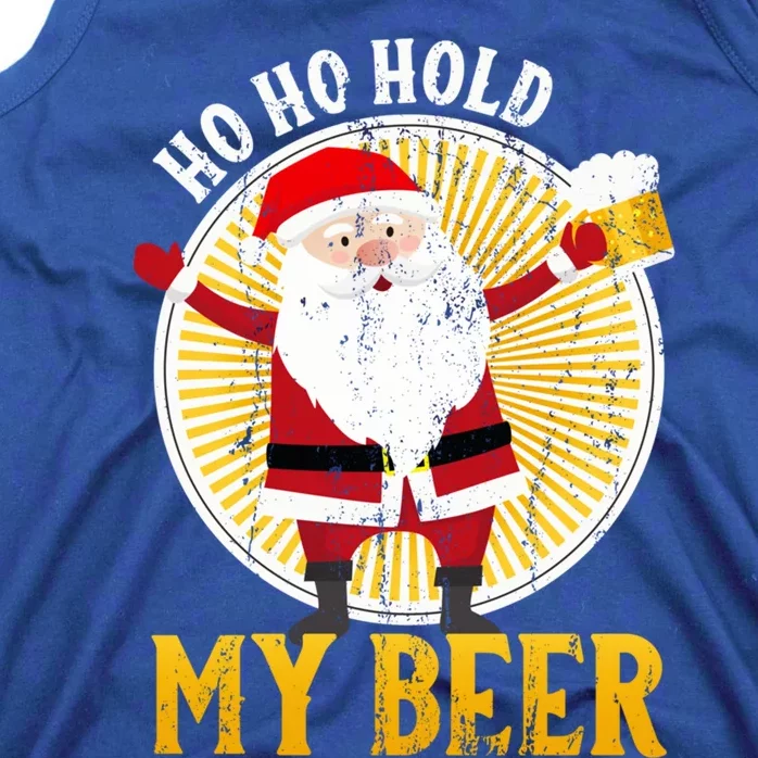 Ho Ho Hold My Beer Sarcastic Santa Bad Xmas Gift Tank Top