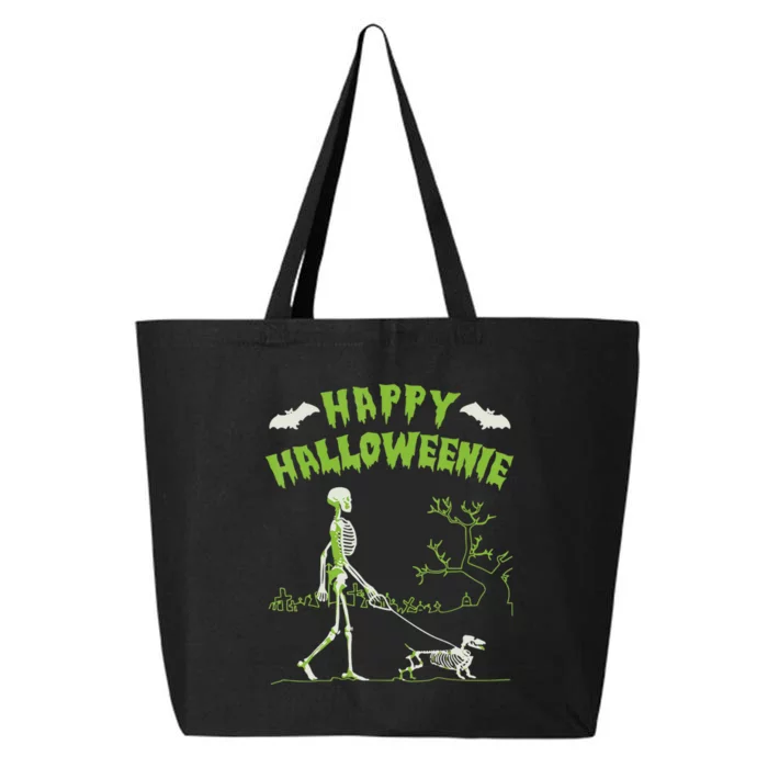 Happy Halloweenie Halloween Skeleton Dachshund Weiner Dogs 25L Jumbo Tote