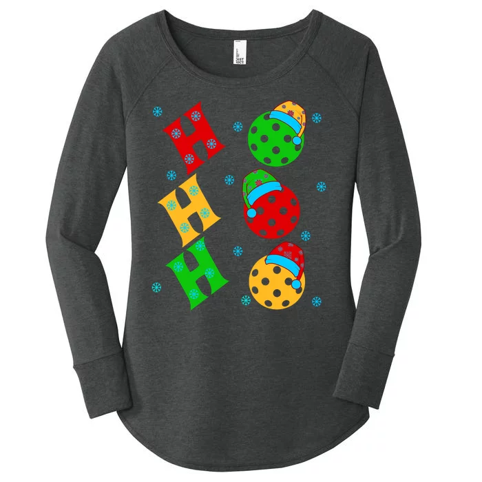 Ho Ho Ho Pickleball Christmas Women's Perfect Tri Tunic Long Sleeve Shirt