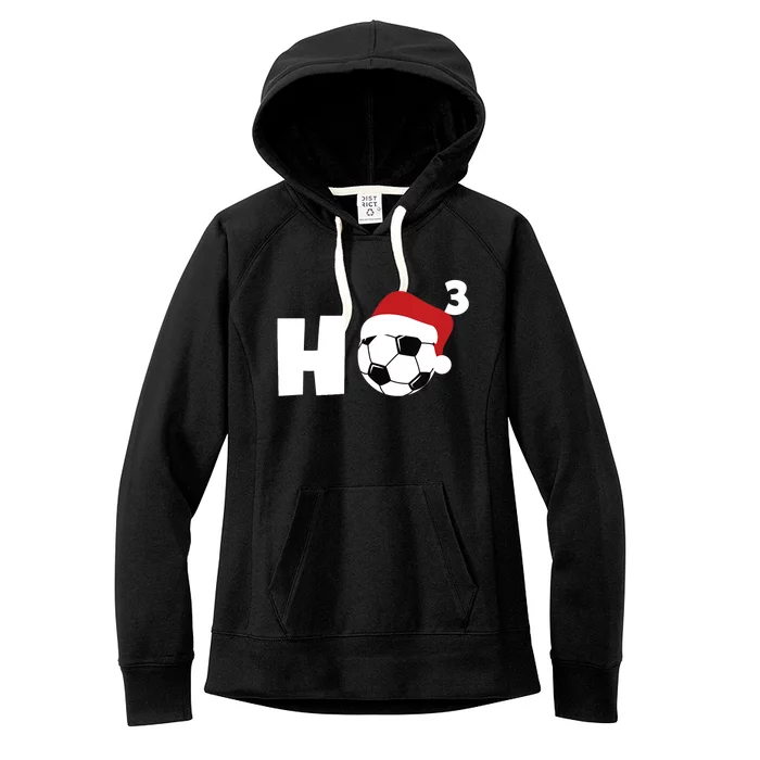 'Ho Ho Ho' Soccer Christmas Women's Fleece Hoodie