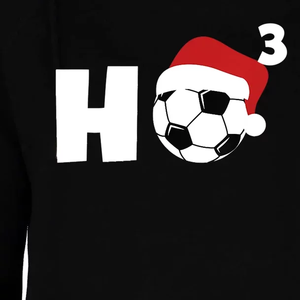 'Ho Ho Ho' Soccer Christmas Womens Funnel Neck Pullover Hood