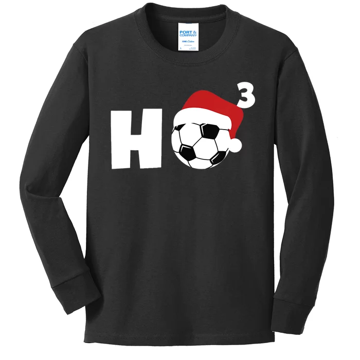 'Ho Ho Ho' Soccer Christmas Kids Long Sleeve Shirt