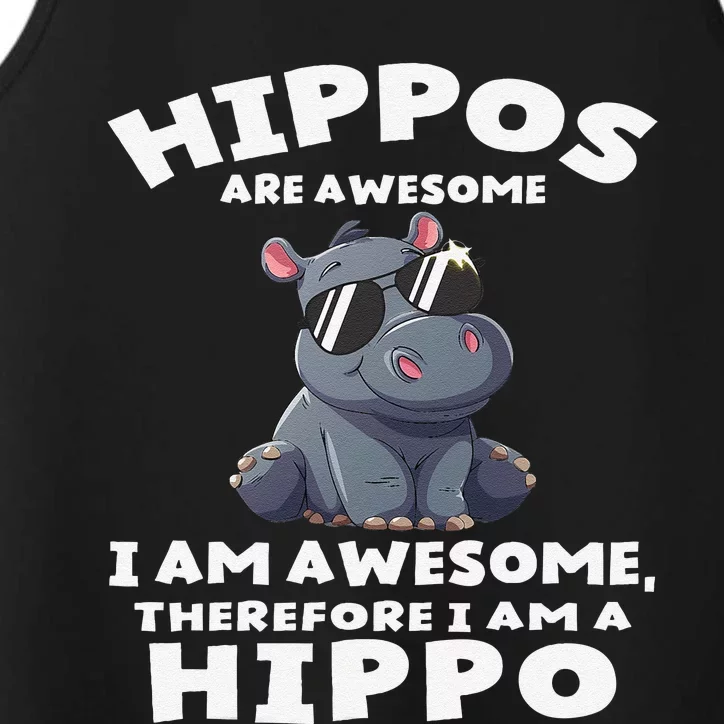 Hippo Hippopotamus Hippos Are Awesome Gifts Cute Performance Tank