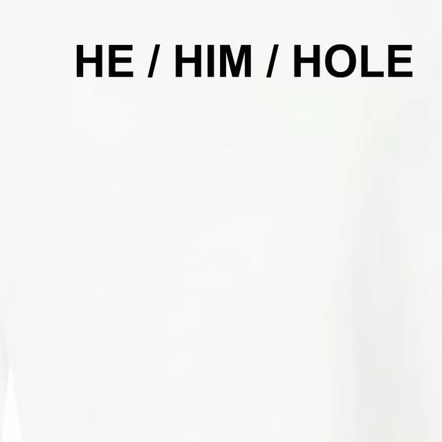 He Him Hole Cropped Pullover Crew