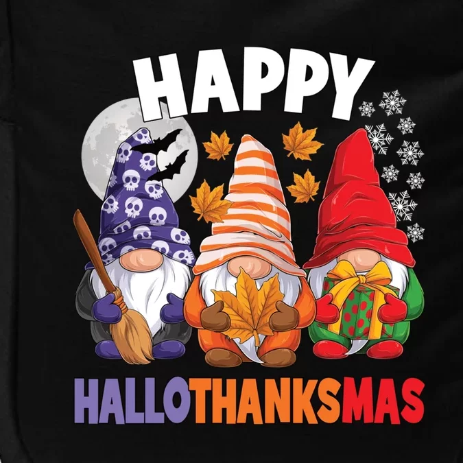 Happy HalloThanksMas Halloween Thanksgiving Christmas Gnomes Impact Tech Backpack